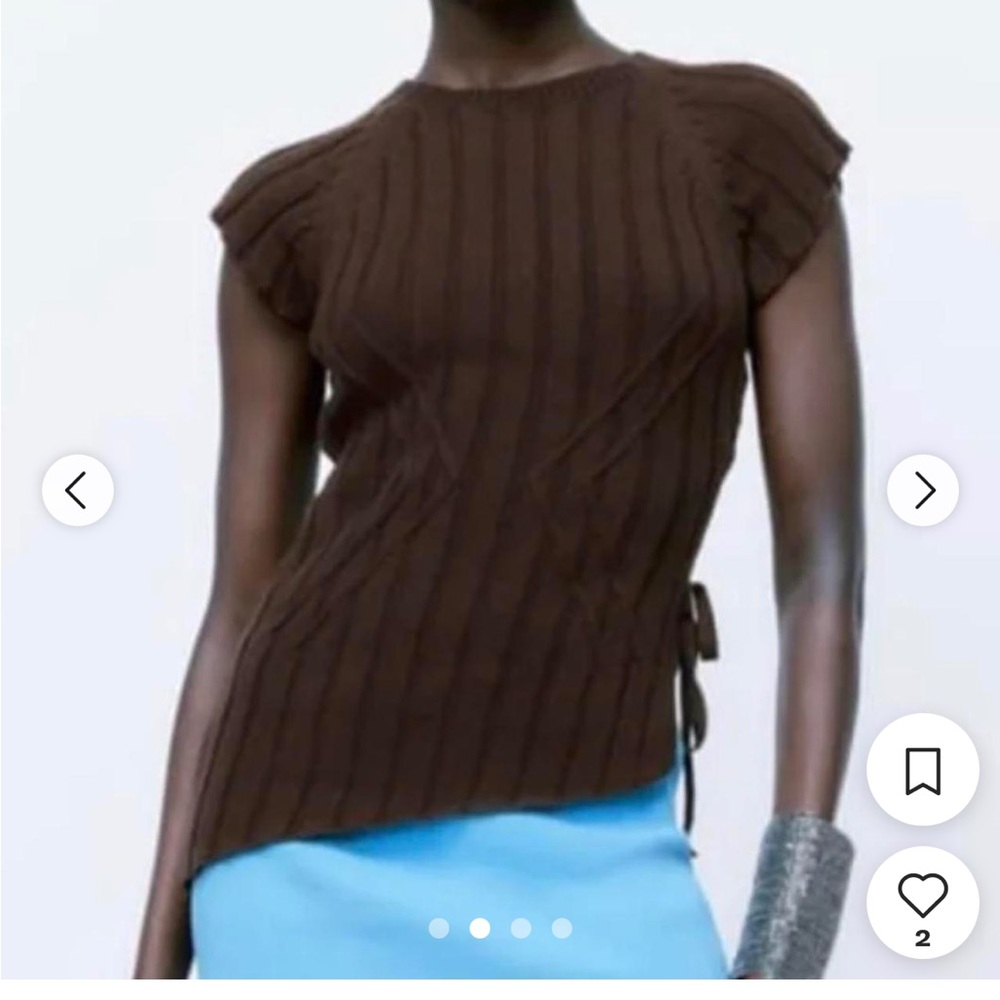 Zara brown asymmetrical sweater shirt